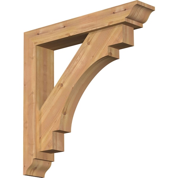 Ekena Millwork Merced Traditional Smooth Bracket w/ Offset Brace, Western Red Cedar, 5 1/2"W x 30"D x 30"H BKT0604X30X30MRC01SWR - main